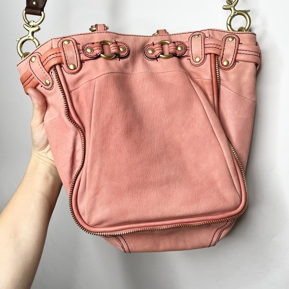 Juicy Couture Pink Large Crossbody Bucket Bag Purse - Picture 9 of 14